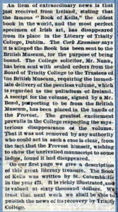 Article from a Boston newspaper in 1874.
