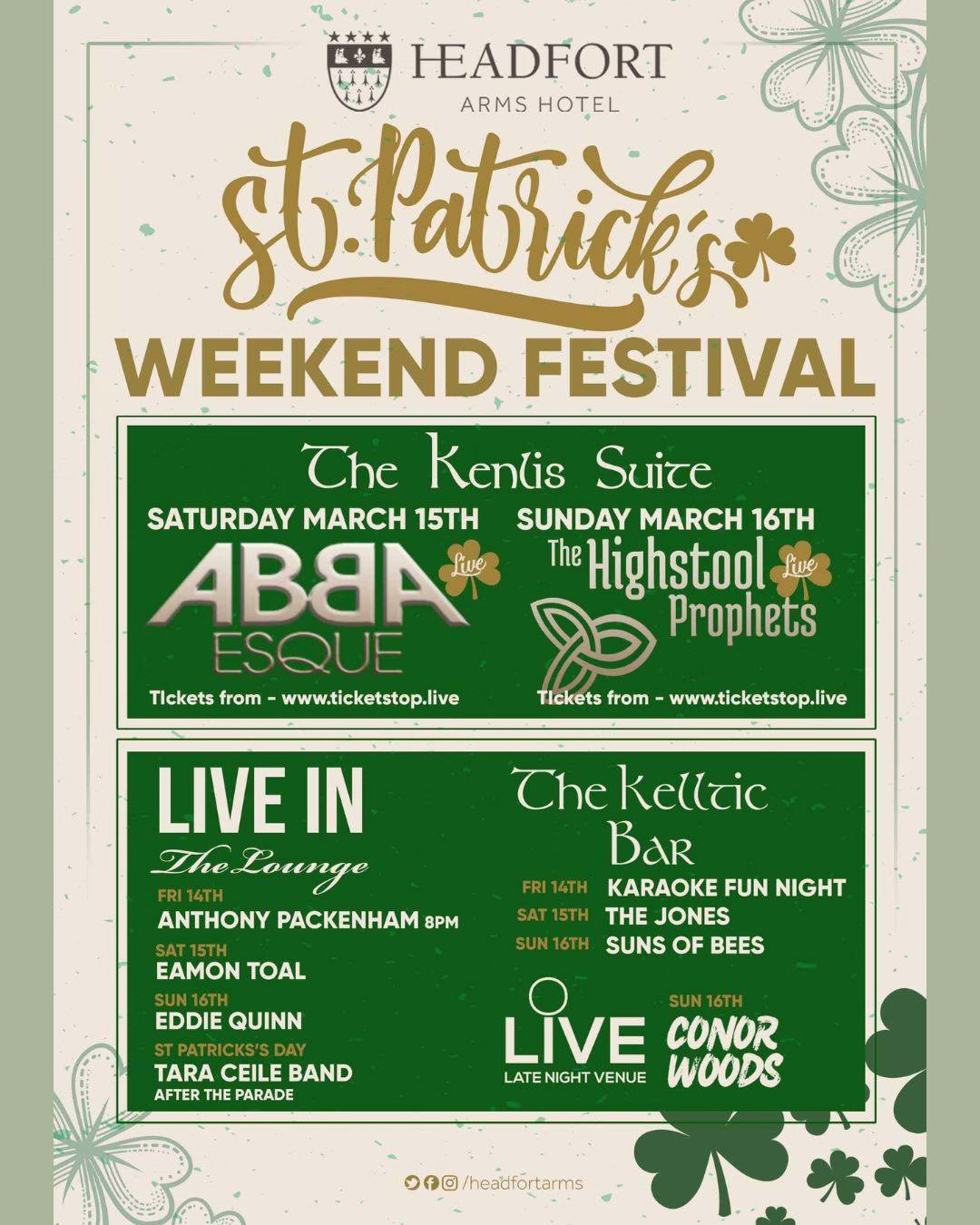 Headfort Arms Hotel Patrick's Weekend 2025