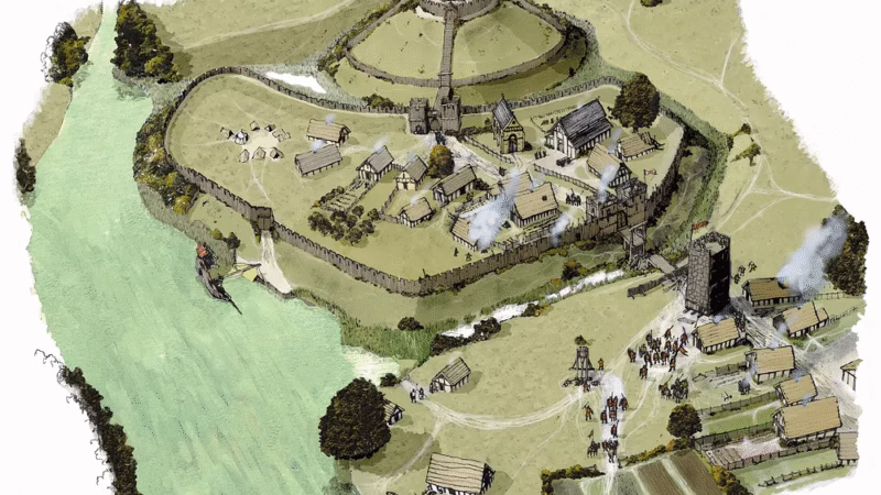 Motte and Bailey Castle Diagram Jon Cane (CC BY-NC-SA)